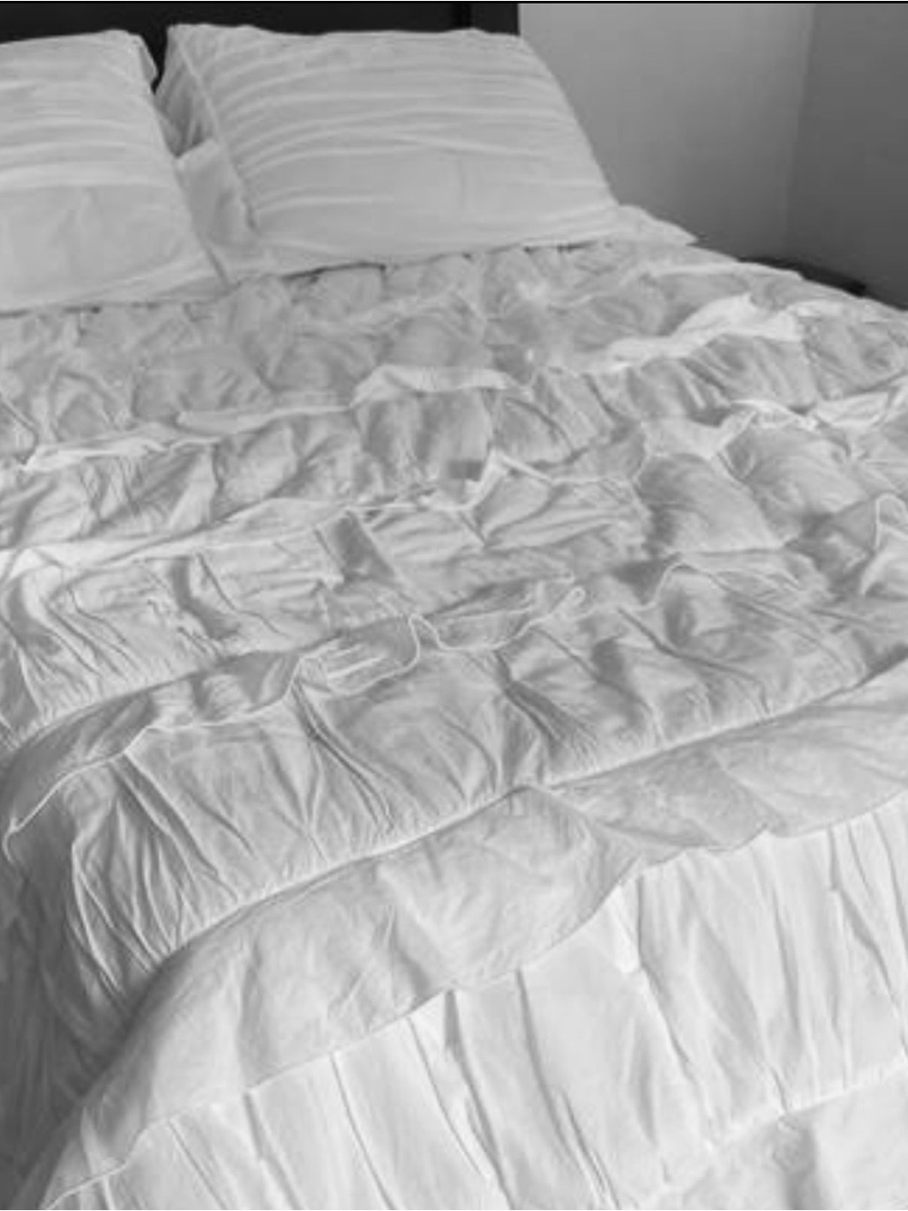 Set Zaida Ruffled Voile Fresh White Quilt + Shams